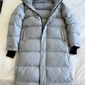 Aritzia TNA The Super Puff Long - cliMATTE Grey - Size 2XS - 700+ Down